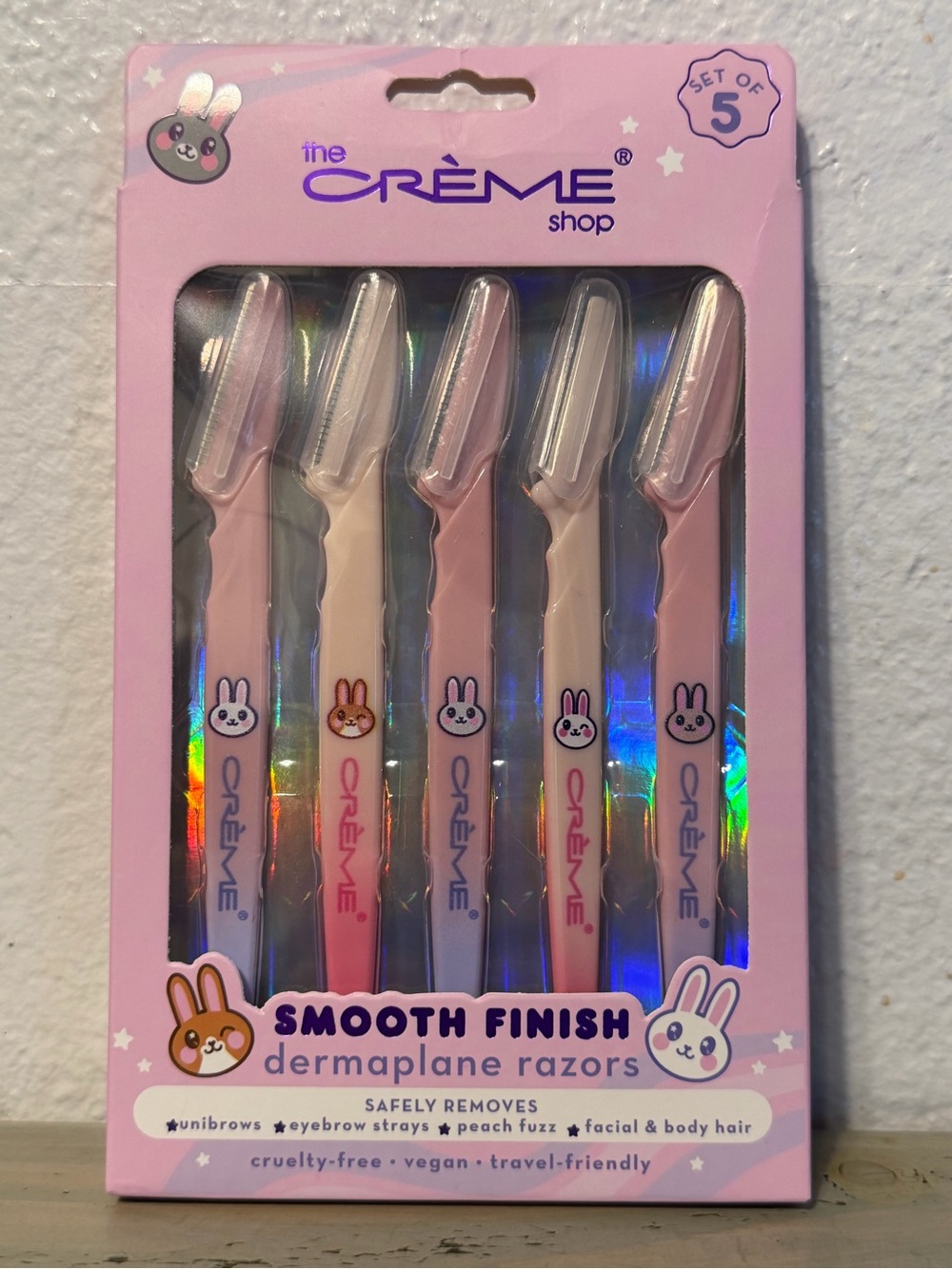 The Crème Shop Pink Smooth Finish Dermaplane Razors - Set of 5